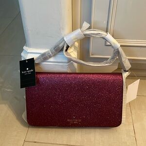Brand new Kate spade glitter fabric flap shoulder bag
